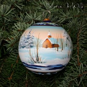 Hand painted glass ball 10 / 32 / 624