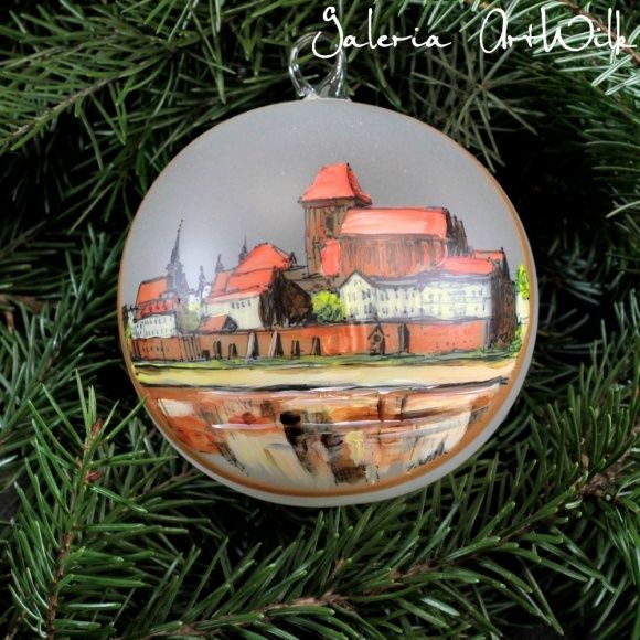 Hand painted glass ball - Toruń