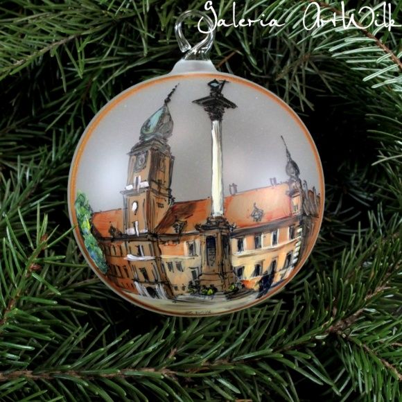 Hand painted glass ball - Warsaw