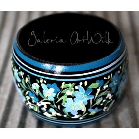 Bransoletka ręcznie malowana Błękitne Kwiaty