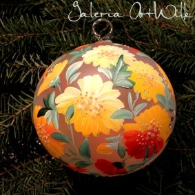 Hand painted glass ball "Flowers"