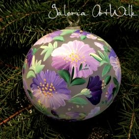 Hand painted glass ball "Flowers"