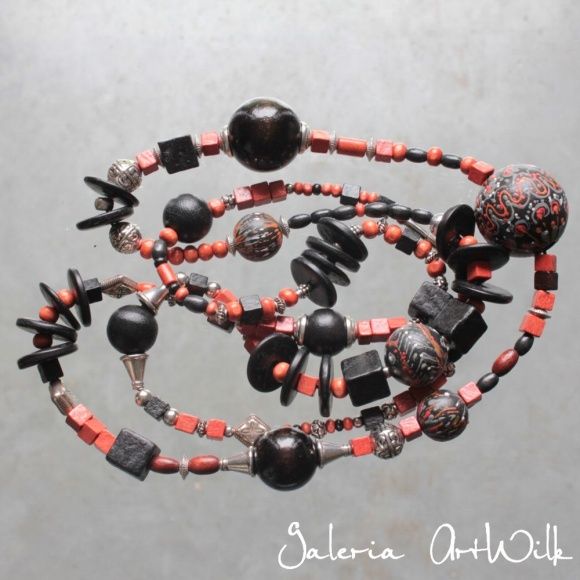 Wooden hand painted beads
