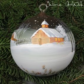 Hand painted glass ball 15 / 31 / 12