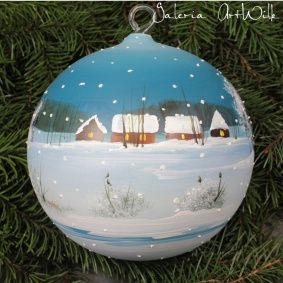 Hand painted glass ball 15 / 31 / 5