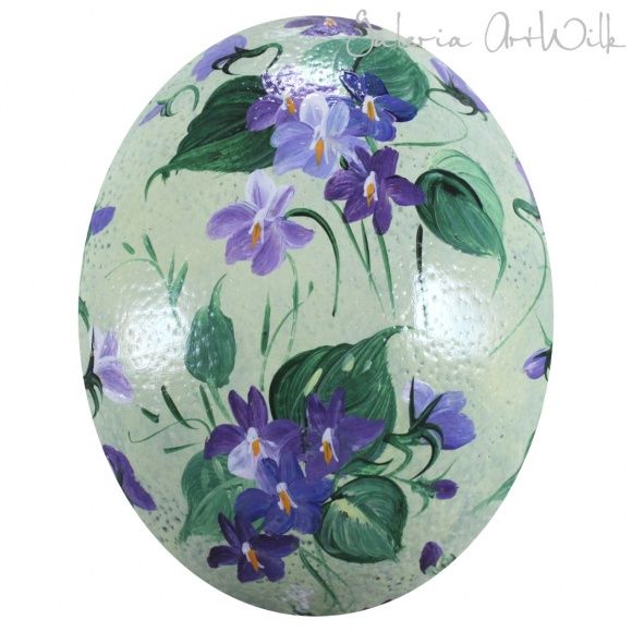 Ostrich easter egg, hand painted 305