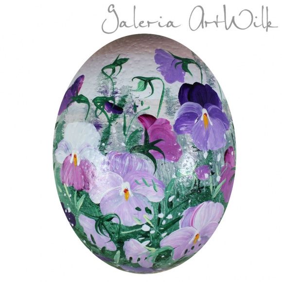 Ostrich easter egg, hand painted 