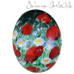 Ostrich easter egg, hand painted
