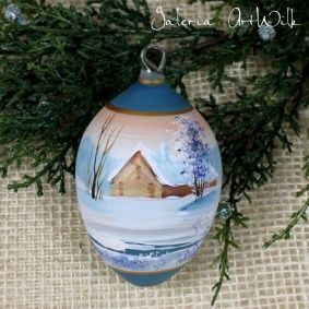 Hand painted glass egg 