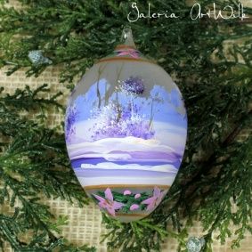 Hand painted glass egg 