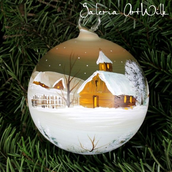 Hand painted glass ball 33104
