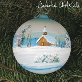 Hand painted glass ball 33106