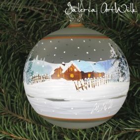Hand painted glass ball 33107