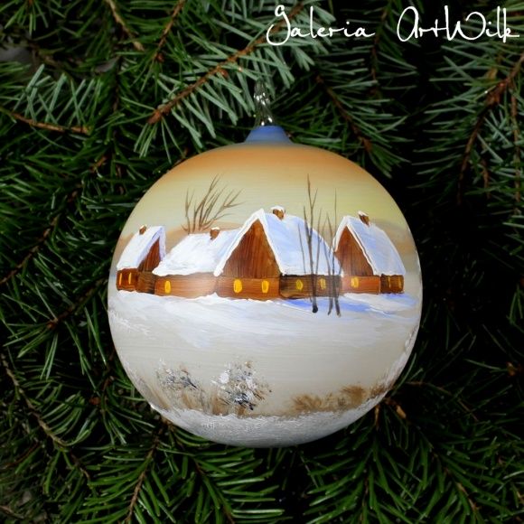 Hand painted glass ball 3391